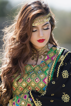 Afghan woman in traditional dress